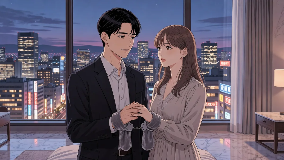 手錠と窓辺のシルエット